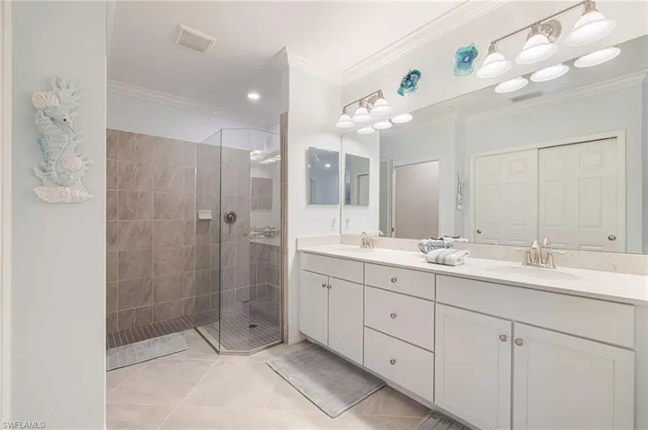 Large shower and dual sinks
