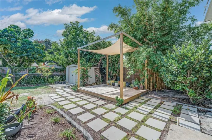 Adorable pergola perfect for entertaining!