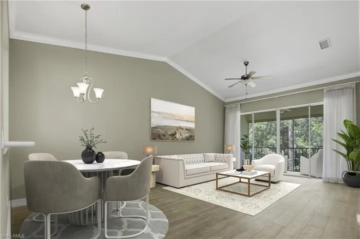 Great room staged