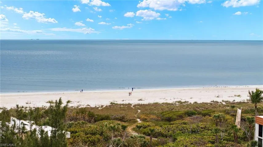 View of water feature with a view of the beach