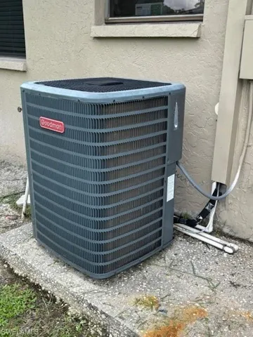 Exterior details featuring central AC unit