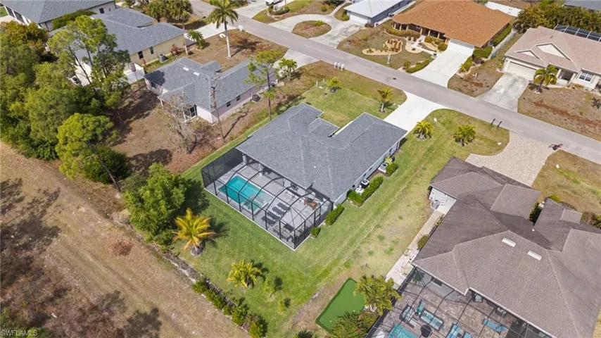 Aerial view of residential area