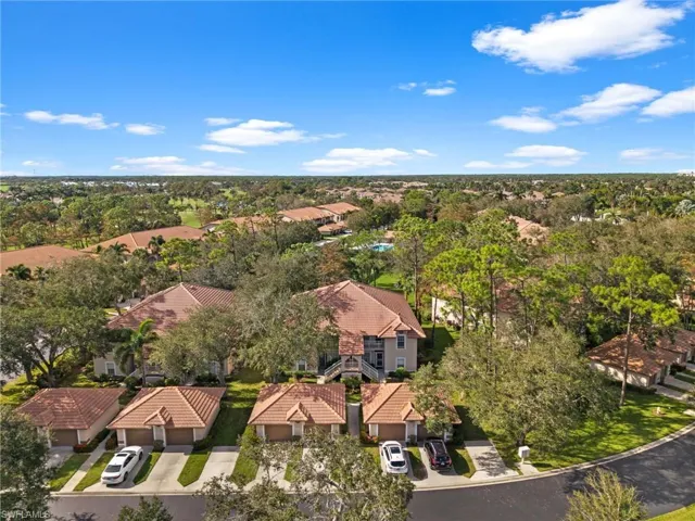 Aerial perspective of suburban area