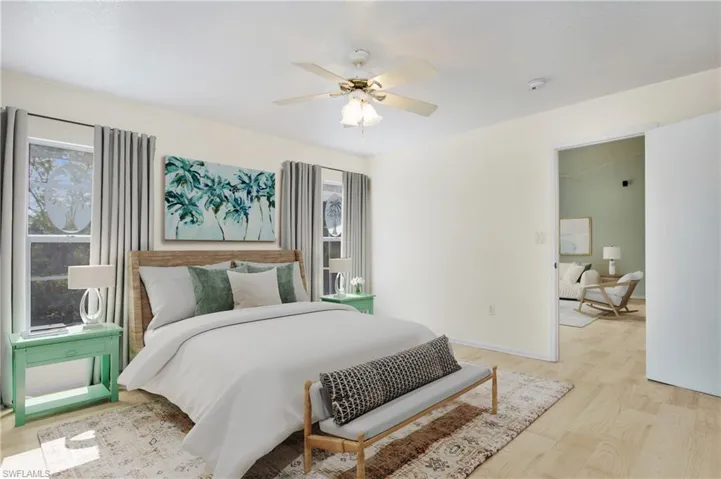 Photo includes reality staging to showcase the possibility of the primary bedroom. Design services included with purchase!