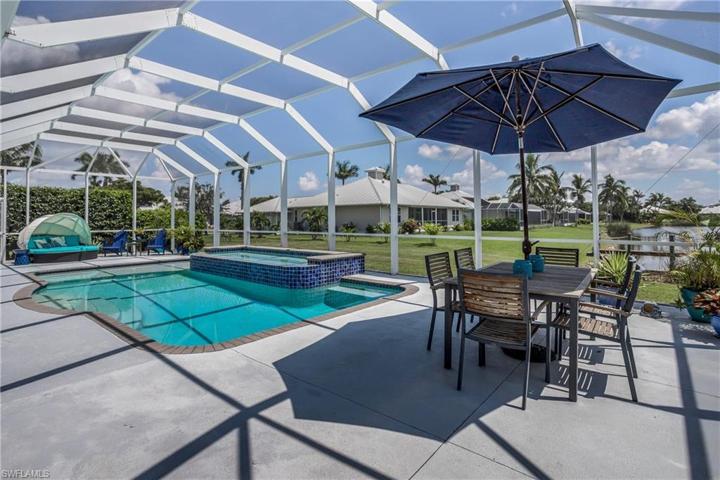 Open Air Dining Table by Pool