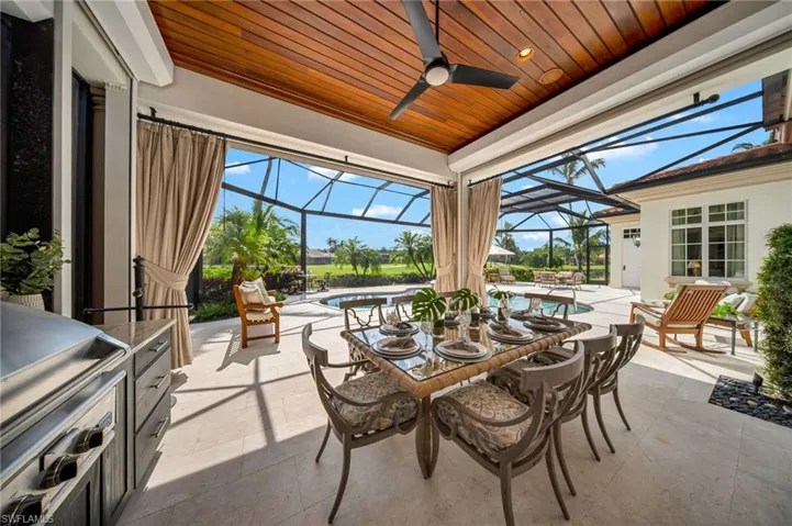 How is this for your next al fresco lunch with your friends and family?!  Few restaurants have this view!  This lanai even has electric, roll-down shutters!