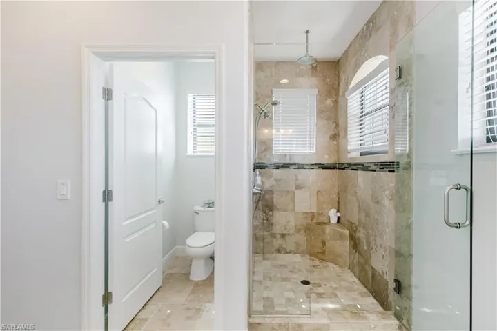 Bathroom with a shower stall