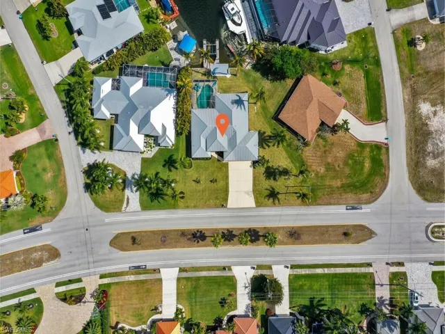 Aerial view of residential area