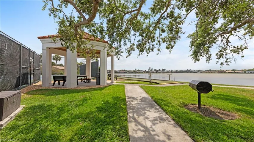 View of yard featuring a water view