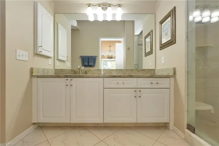 Remodeled primary vanity and shower