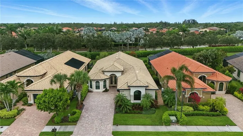 Aerial view of residential area