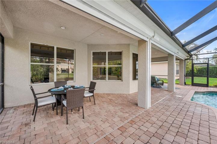 Room for full patio enclosed dining.