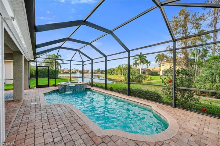 Pool & Spa with long lake view.
