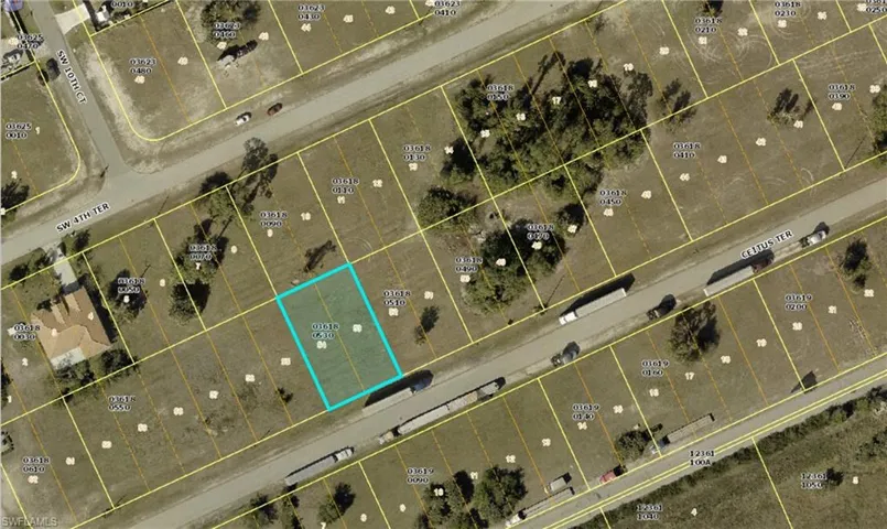 Aerial view of property's location with property boundaries highlighted from LEEPA