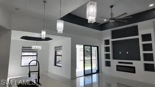 Kitchen featuring pendant lighting