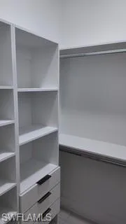 View of walk in closet