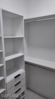 View of walk in closet