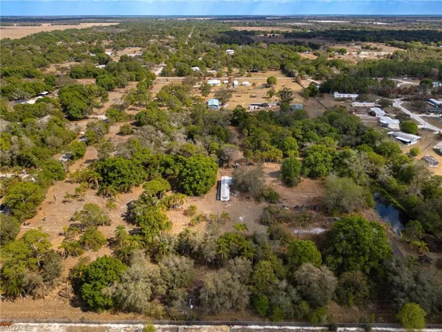 Bird's eye view of a nearby body of water