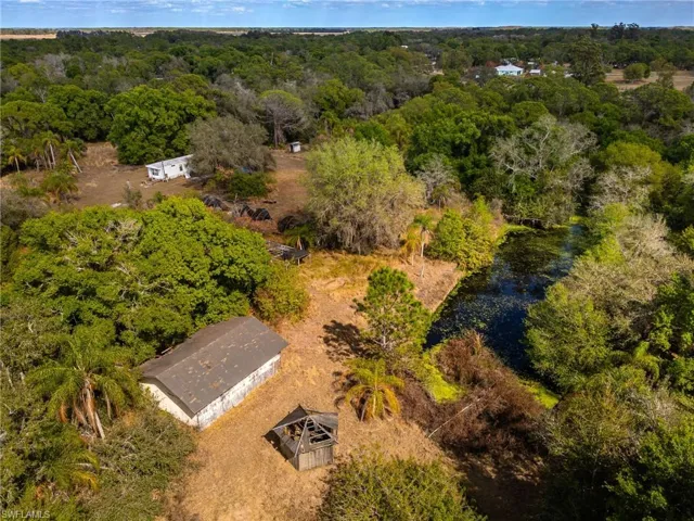 Drone / aerial view of a nearby body of water