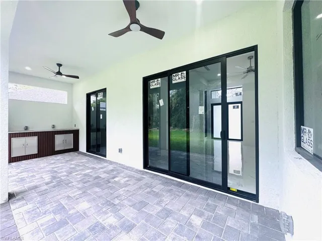 View of patio / terrace featuring ceiling fan