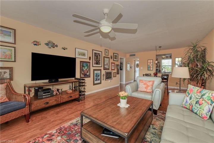 Living area, looking back toward dining room and kitchen.