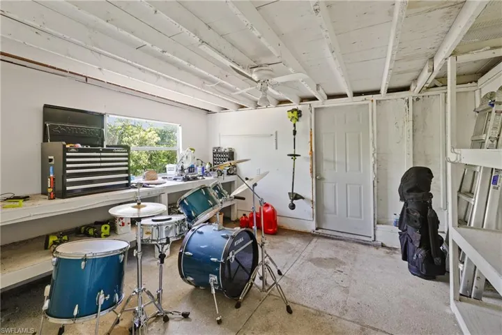 Miscellaneous room featuring ceiling fan