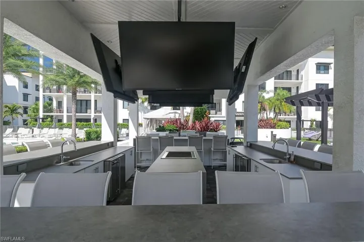 Cabana bar with 4 TV's