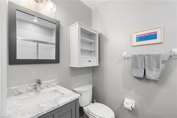 UPGRADED 2nd Guest Bathroom with Single Vanity, Quartz & Tub/Shower Combo.