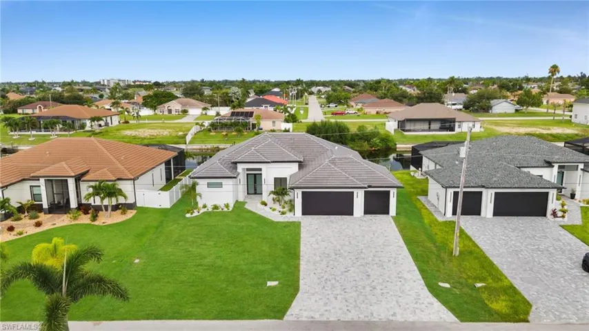 Aerial perspective of suburban area