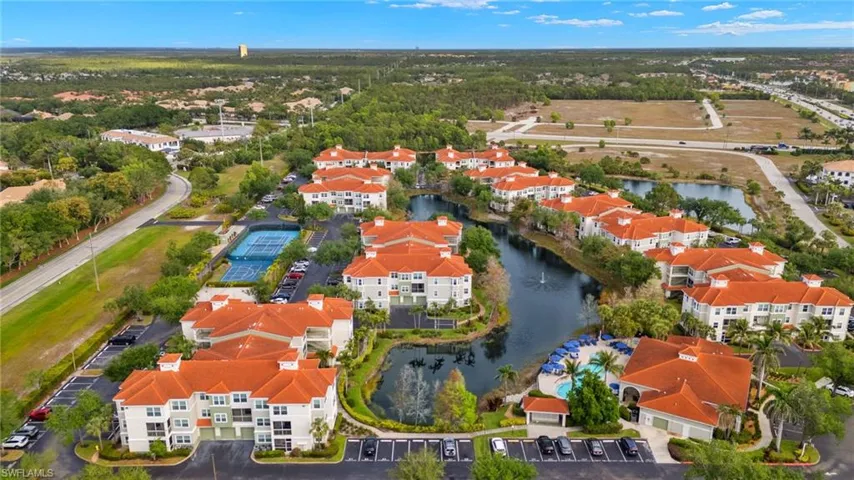 Drone / aerial view of a nearby body of water
