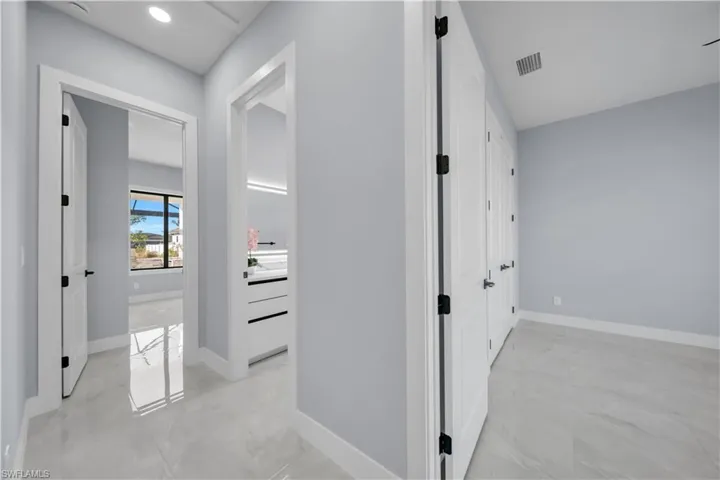 Hallway with baseboards