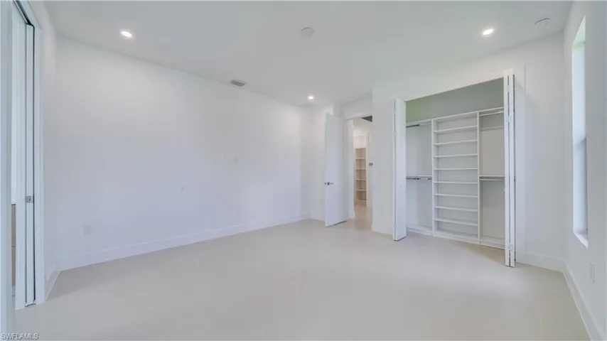 Cabana suite with custom closet system.
