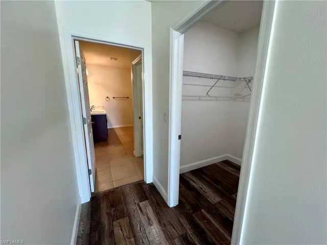 Entry to Master Bath with walk in closet