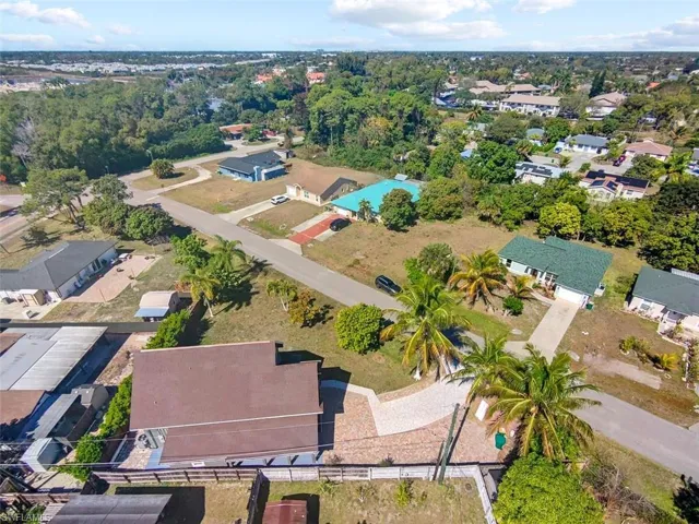 Aerial view of residential area