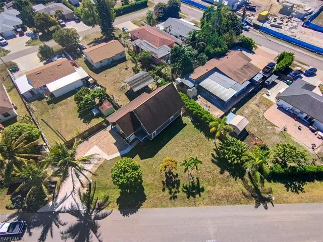 Aerial perspective of suburban area