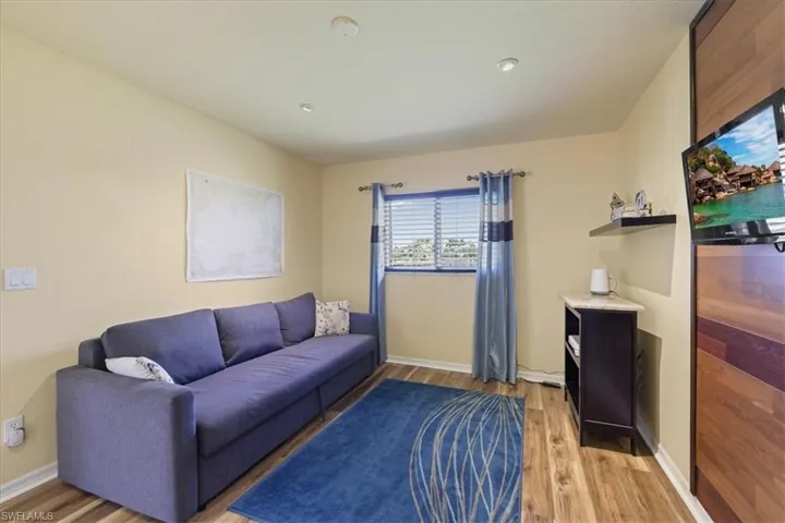 Offers a pull-out couch for extra guests