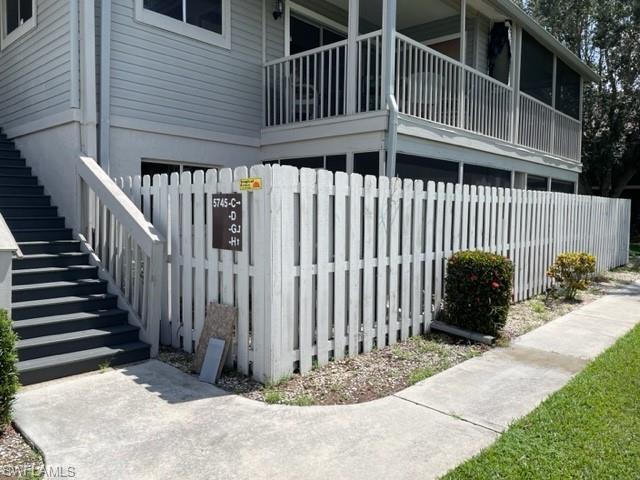 fenced courtyard