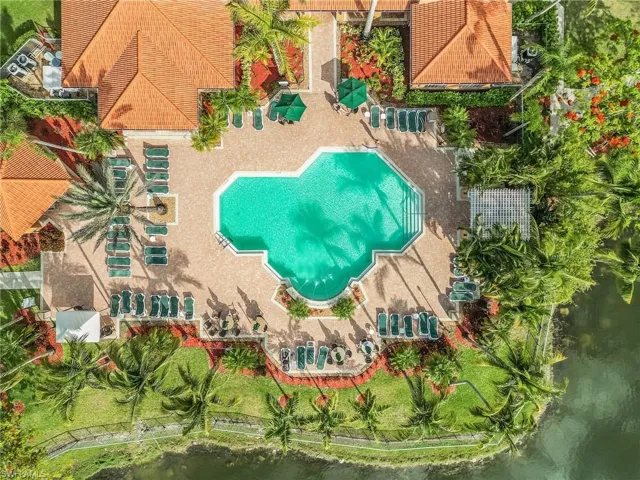 Bird's eye view of a pool