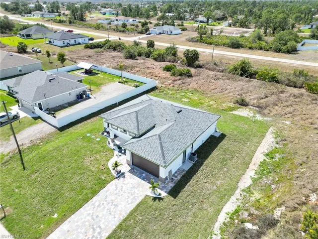 Aerial perspective of suburban area