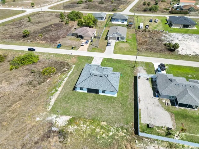 Aerial perspective of suburban area