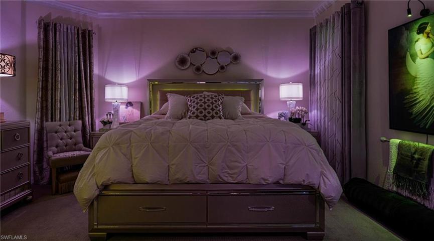 Evening view of master bedroom