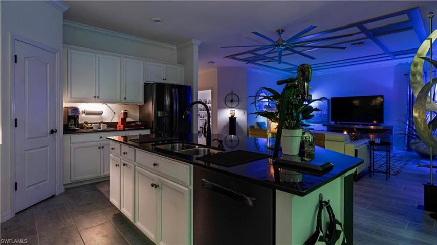 Evening view of great room