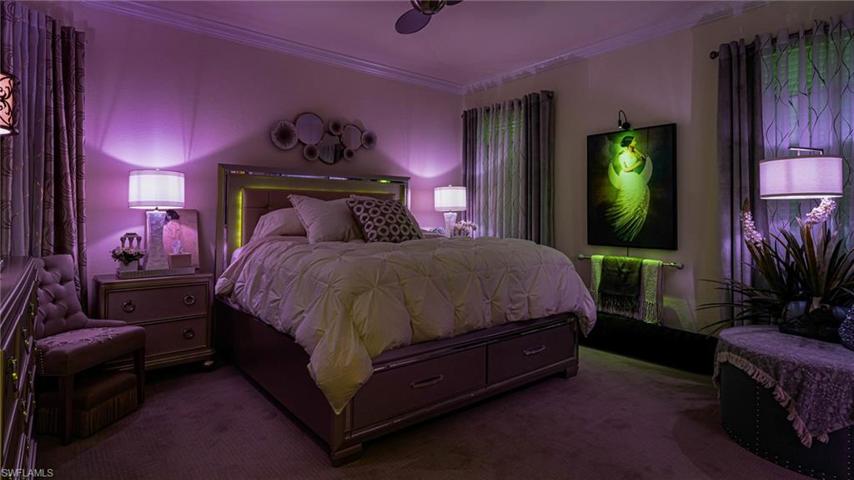 Evening view of master bedroom