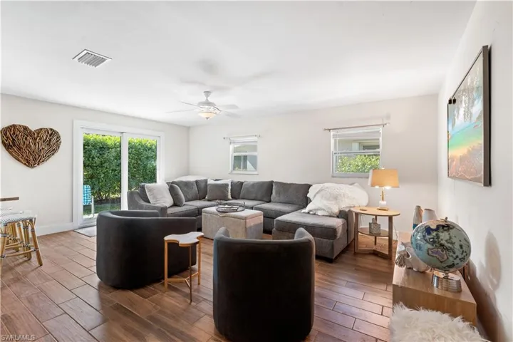 Living room with ceiling fan