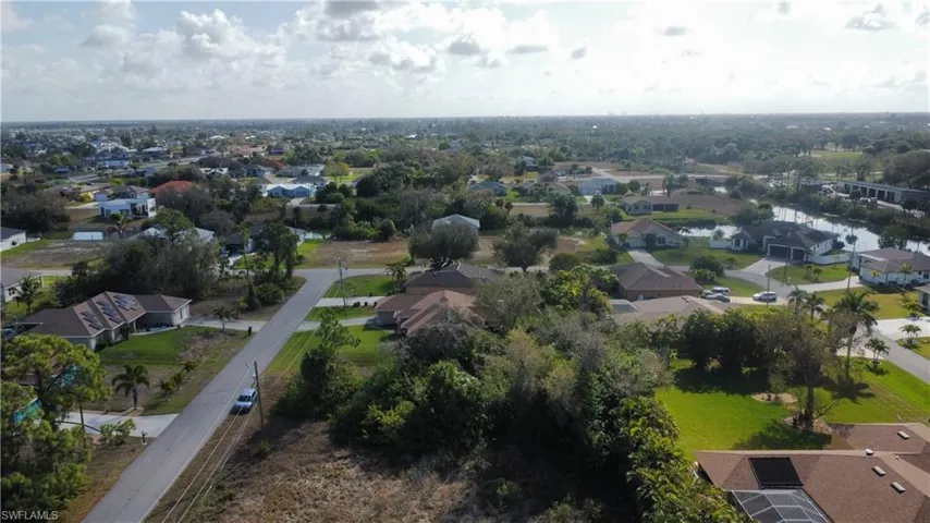 Aerial view of residential area