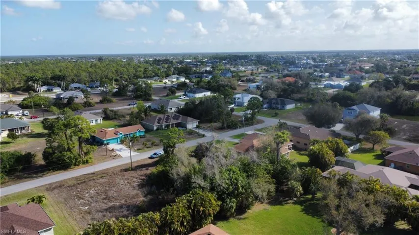 Aerial view of residential area