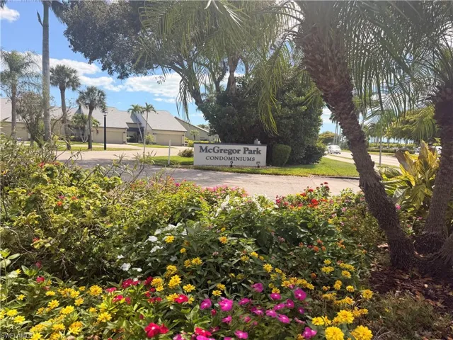 Entrance to McGregor Park Community off of McGregor Blvd across the street from prestigeous Gulf Harbor. Only minutes to Ft Myers Beach and Sanibel and Captiva Islands