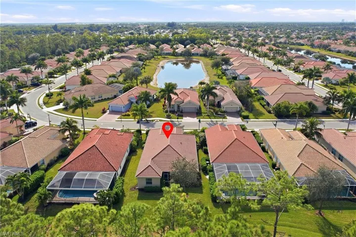 Aerial view of residential area