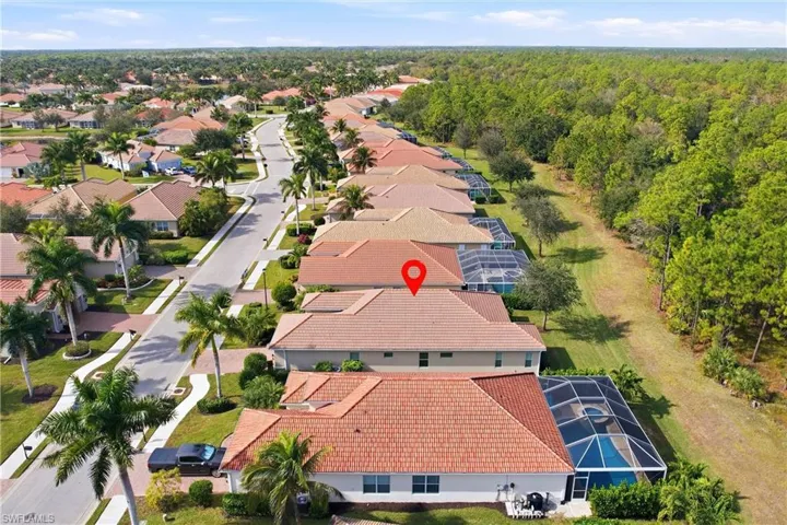 Aerial view of residential area