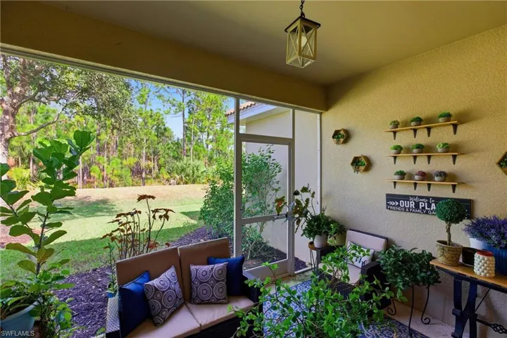 View of lanai and backyard